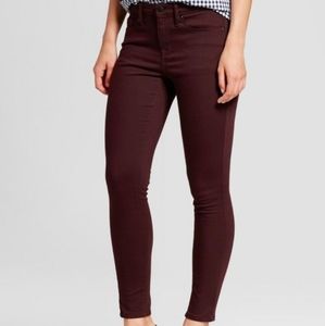 Mossimo High Rise Skinny Burgundy Jeans
